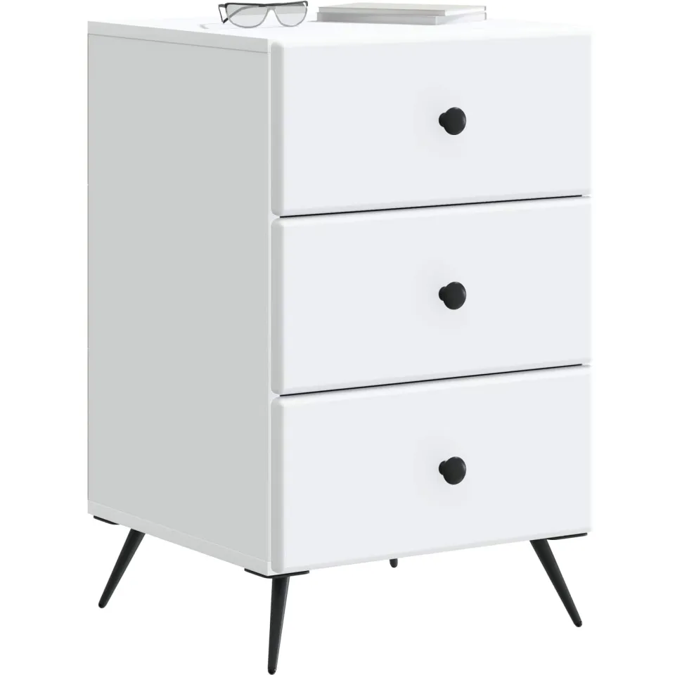 vidaXL Nachtkastje met lade Wit 43 x 41 x 66,5 cm Bewerkt hout