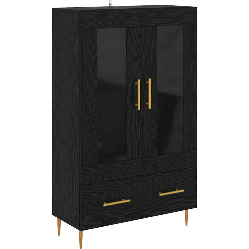 vidaXL Highboard met lade Zwart Eiken 69,5 x 31 x 115 cm, foto 3