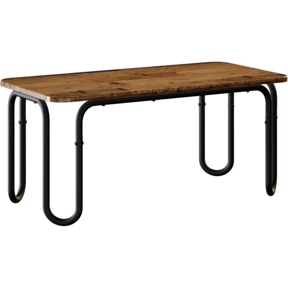 vidaXL Salontafel Oud hout 100 x 50 x 45 cm Bewerkt hout bruin, foto 3