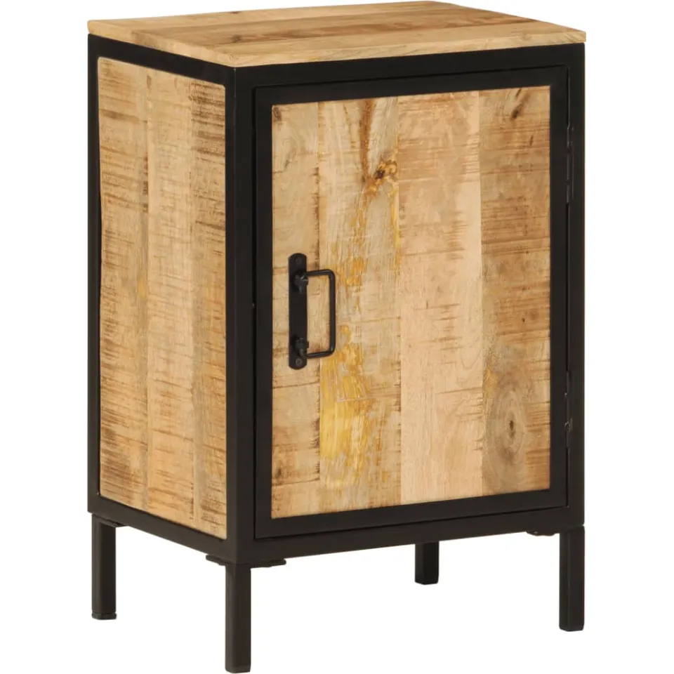 vidaXL Badkamerkast 40x30x60 cm massief mangohout en ijzer bruin, foto 4