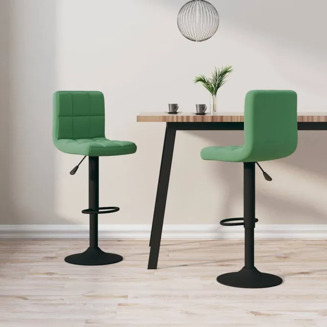 vidaXL Barkrukken 2 st fluweel donkergroen groen, foto 2