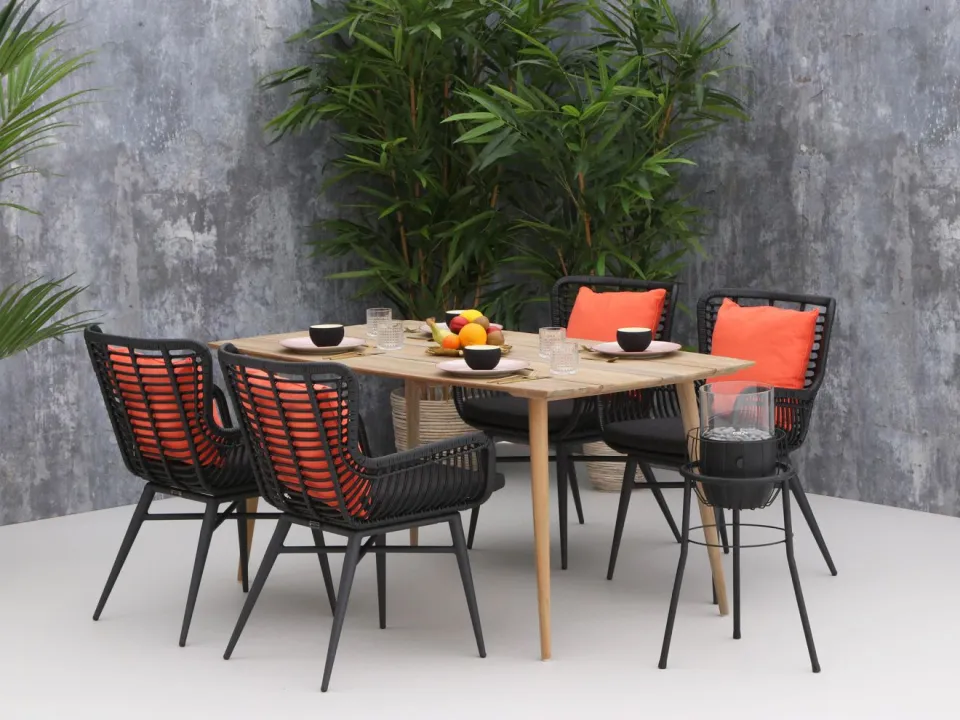 ROUGH Furniture ROUGH-K dining tuintafel 160x90x75cm bruin, foto 3
