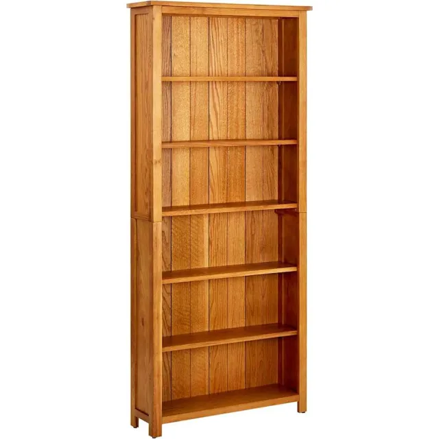 vidaXL Boekenkast met 6 schappen 80x22,5x180 cm massief eikenhout Bruin