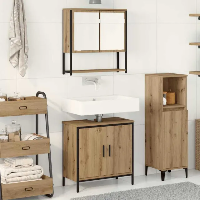 vidaXL Badkamermeubelset 2 st Bruin 60 x 30 x 60 cm Bewerkt hout
