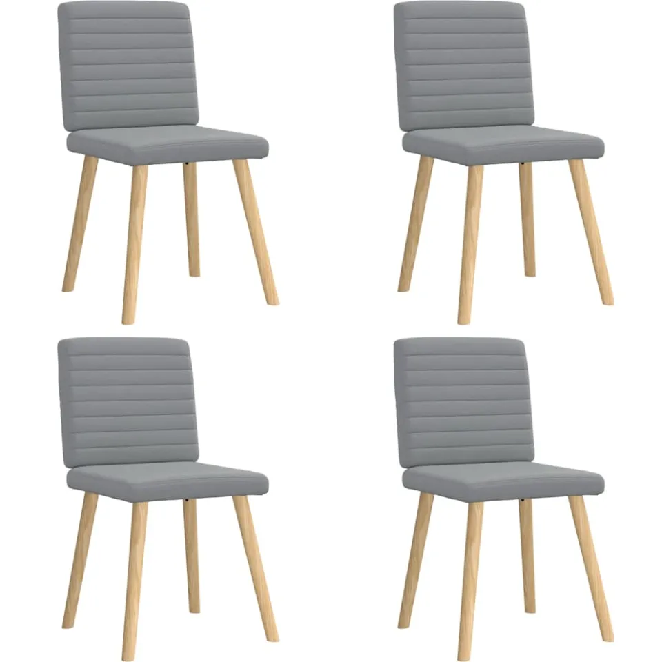 vidaXL Eetkamerstoelen 4 st stof lichtgrijs grijs, foto 3