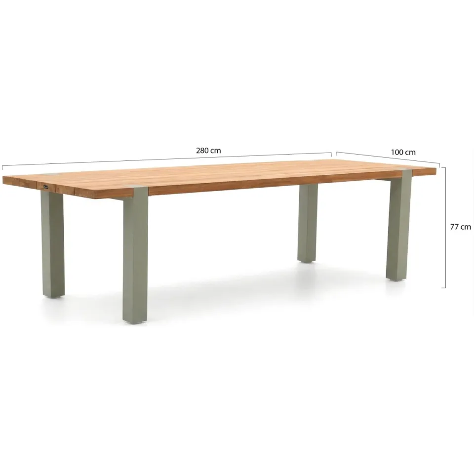 Hartman tuinmeubelen Hartman Almeria dining tuintafel 280x100x77cm groen, foto 2