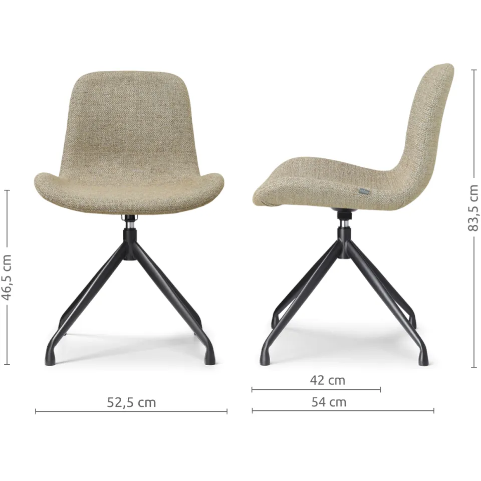 Nolon Nola-Fé draaibare eetkamerstoel taupe melange - zwart onderstel, foto 3