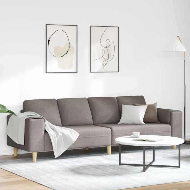 vidaXL Woonkamer Bank Taupe 250 x 77 x 76 cm Polyester