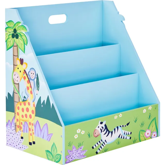 Teamson Kids Houten Boekenkast Voor Kinder - Kinderslaapkamer - Zonnige Safari - 47cm Lang Blauw