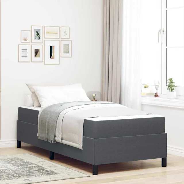 vidaXL Bedframe met matras Donkergrijs 90 x 190 cm Stof