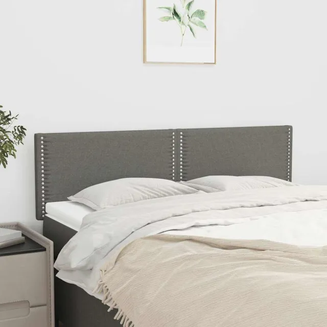 vidaXL Hoofdborden 144x5x78/88 cm stof donkergrijs grijs