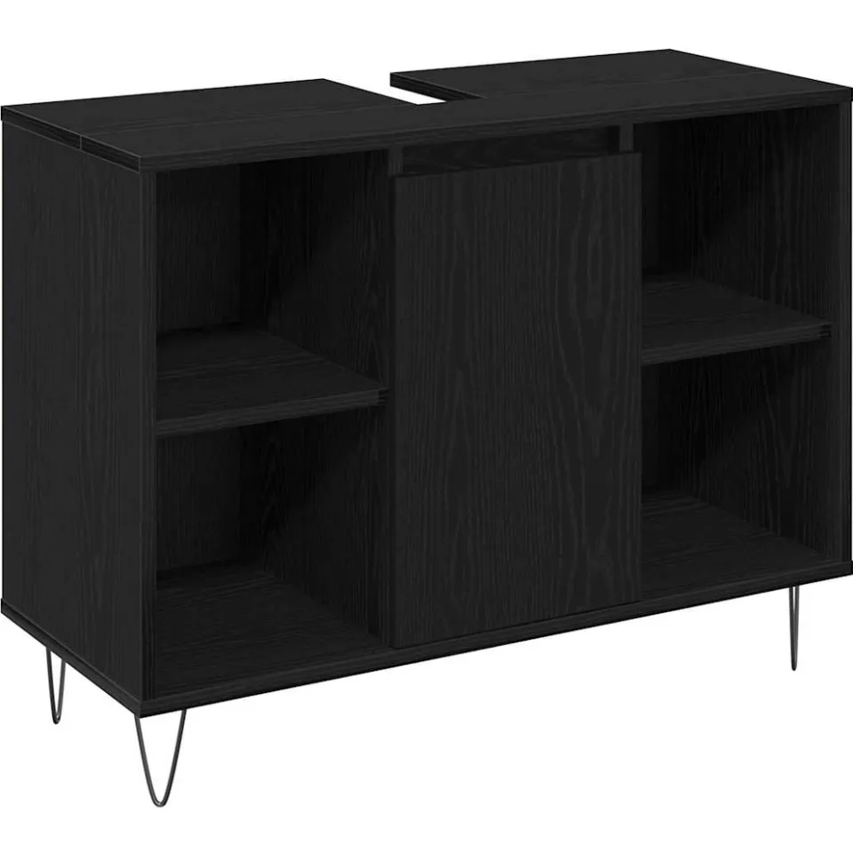 vidaXL Badkamermeubelset 3 st Zwart Eiken 30 x 30 x 180 cm, foto 3