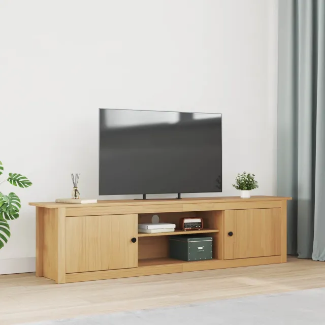 vidaXL TV Rek HILL 158 x 40 x 39.5 cm Honingbruin Massief grenenhout bruin, foto 2