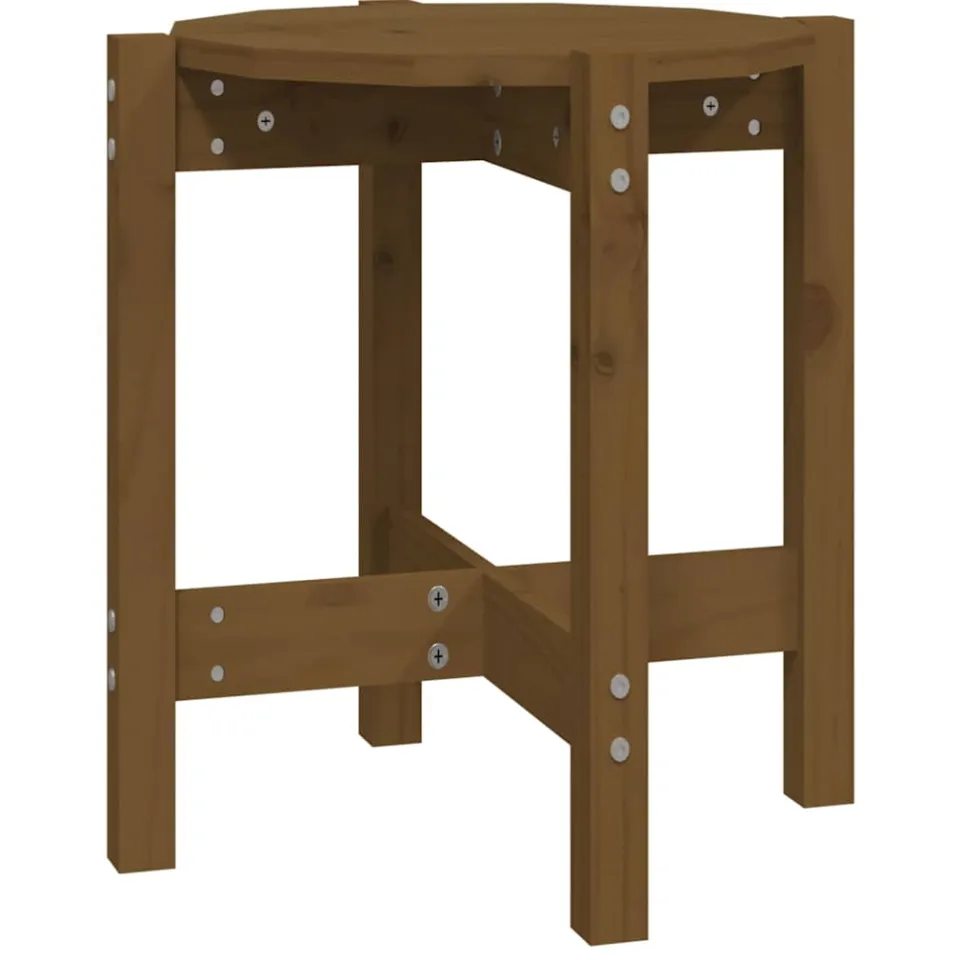 vidaXL Salontafel Ø 42,5x45 cm massief grenenhout honingbruin