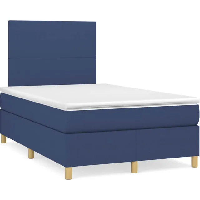 vidaXL Boxspring met matras stof blauw 120x190 cm