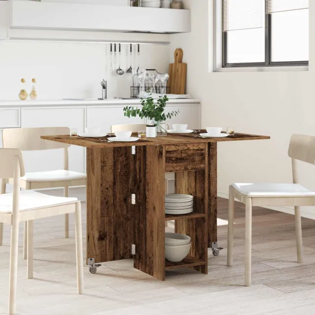 vidaXL Eettafel 115 x 70 x 75 cm Bewerkt hout Oud hout Rechthoekig Bruin