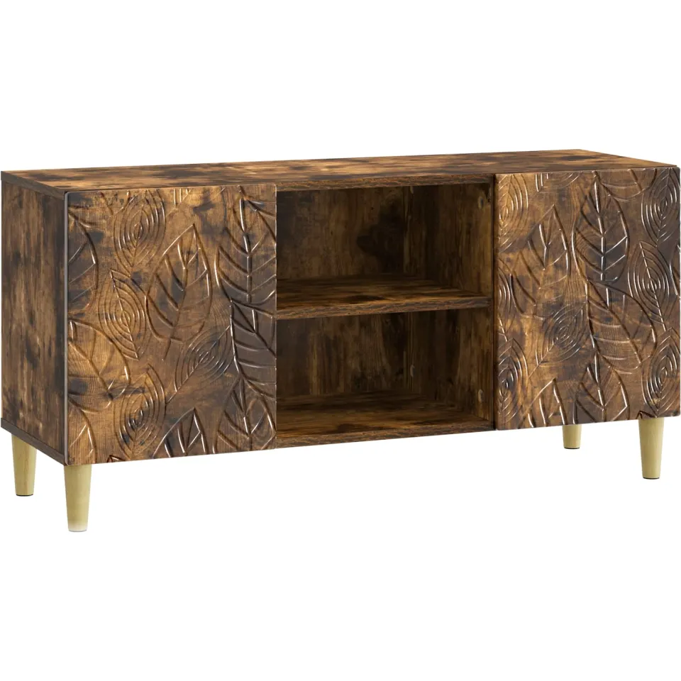 vidaXL TV-kast 102 x 34,5 x 50 cm Gerookt eiken Bewerkt hout Bruin