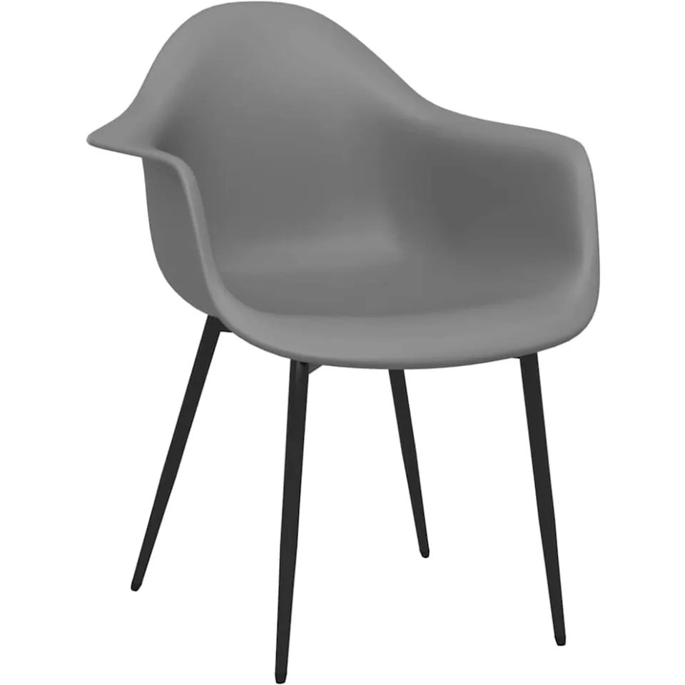 vidaXL Eetkamerstoelen 2 st PP grijs, foto 3