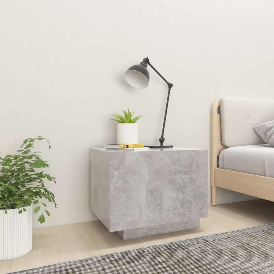 vidaXL Nachtkastje 100x35x40 cm bewerkt hout betongrijs grijs, foto 3