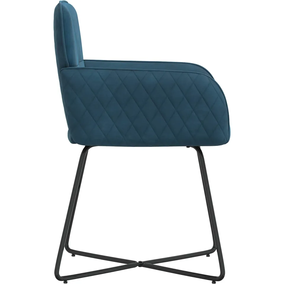 vidaXL Eettafelstoelen 4 st fluweel Blauw 59 x 56,5 x 86 cm, foto 4