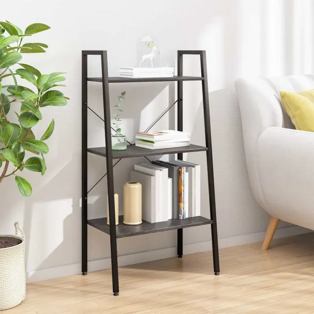 vidaXL Opbergmeubel met 3 lagen 56x35x108 cm zwart, foto 2