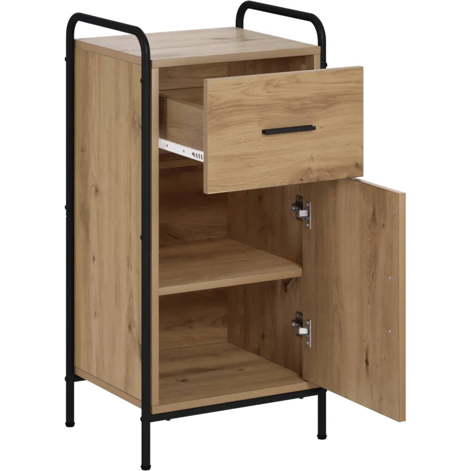 vidaXL Dressoir Artisanaal eiken 97 x 33 x 81 cm Bewerkt hout Bruin