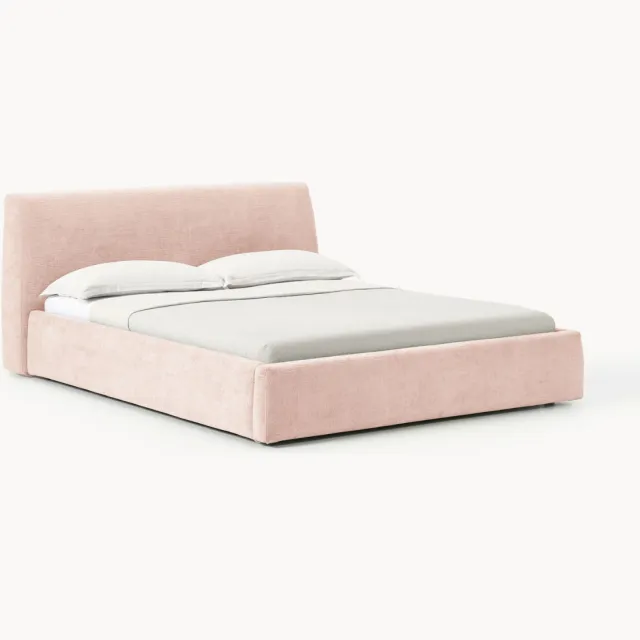 Westwing Collection Gestoffeerd bed Cloud Roze