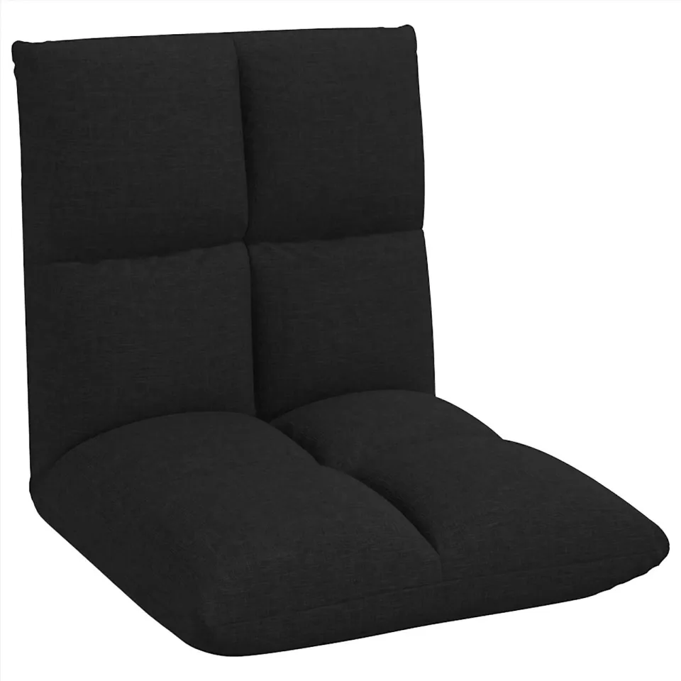 vidaXL Verstelbare vlo stoelen Zwart Stof, foto 4