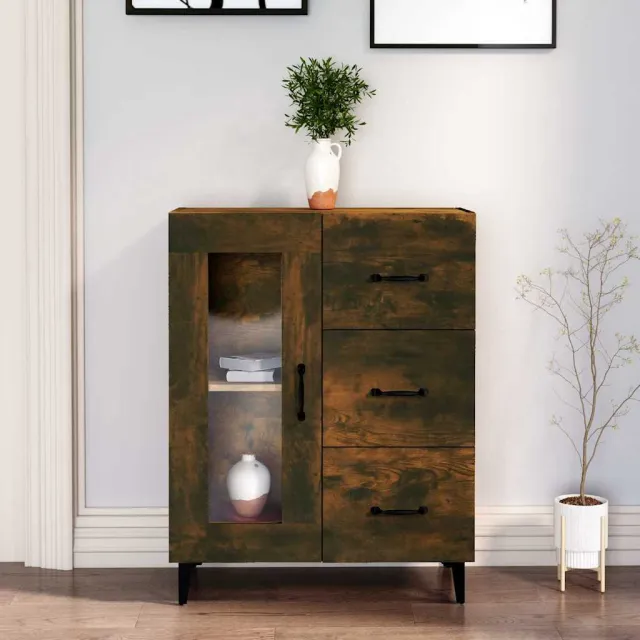 vidaXL Dressoir 69,5x34x90 cm bewerkt hout gerookt eikenkleurig, foto 2