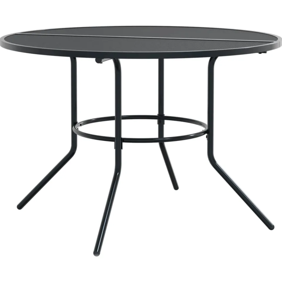 vidaXL Terrastafel rond Ø110x72,5 cm gepoedercoat staal antracietkleur Anthraciet