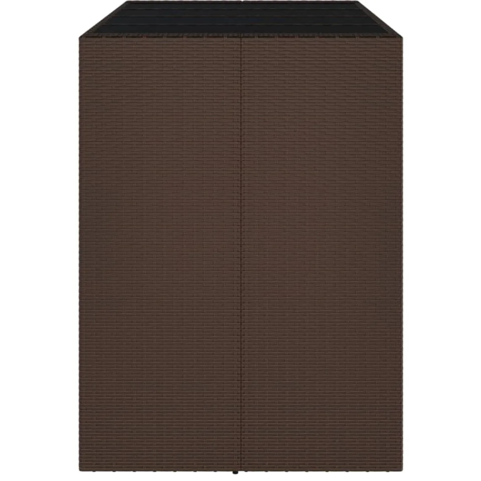 vidaXL Bartafel met glazen blad 145x80x110 cm poly rattan bruin, foto 4