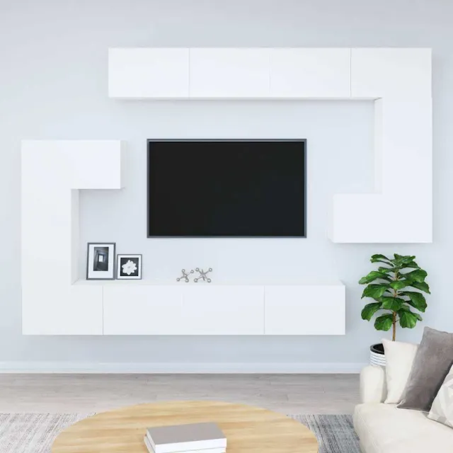 vidaXL Tv-wandmeubel bewerkt hout wit, foto 2