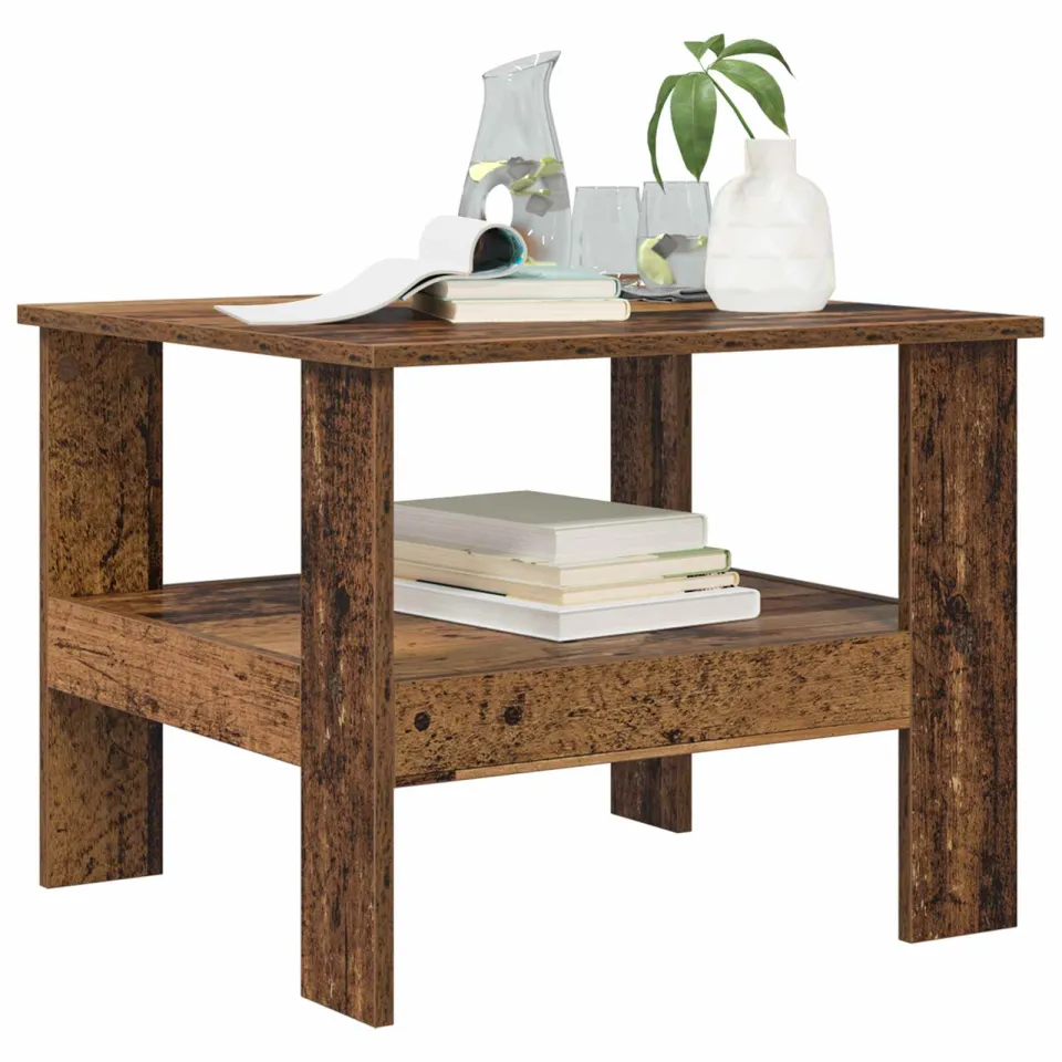 vidaXL Salontafel Oudhout 57 x 55 x 45 cm Bewerkt hout Bruin