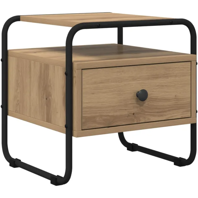 vidaXL Nachtkastje Artisanaal eiken 40 x 39.5 x 40 cm Bewerkt hout Bruin