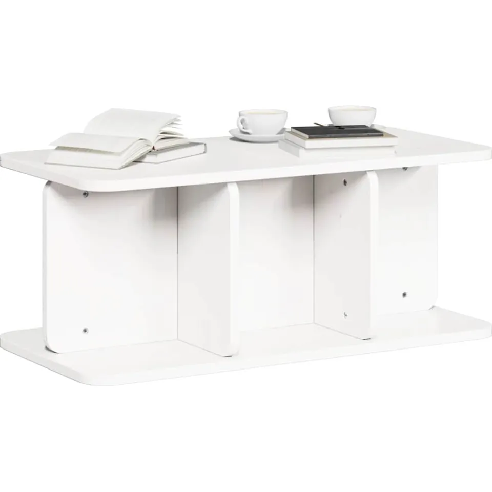 vidaXL Salontafel Wit 80 x 39,5 x 33,5 cm Massief grenenhout