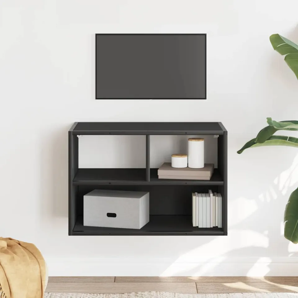 vidaXL Tv-meubel 60x31x39,5 cm bewerkt hout en metaal zwart, foto 2