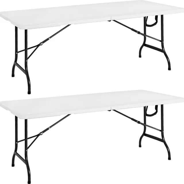 Casaria Tuintafel – Set van 2 183x76cm Klapbaar Draaggreep - Wit