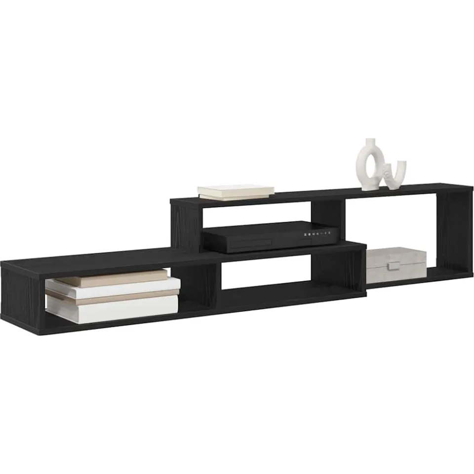 vidaXL TV-stand 150x25x28,5cm Bewerkt hout zwart, foto 3