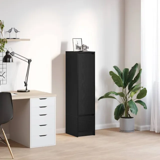 vidaXL Highboard 29,5x34x119,5 cm spaanplaat zwart eikenkleurig, foto 2
