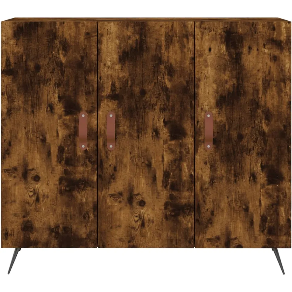 vidaXL Dressoir 90x34x80 cm bewerkt hout gerookt eikenkleurig, foto 4
