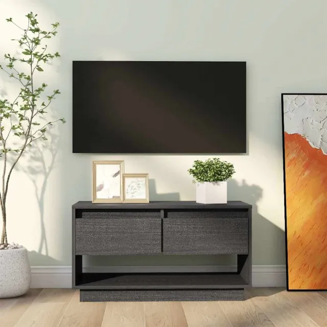 vidaXL Tv-meubel 74x34x40 cm massief grenenhout grijs, foto 2