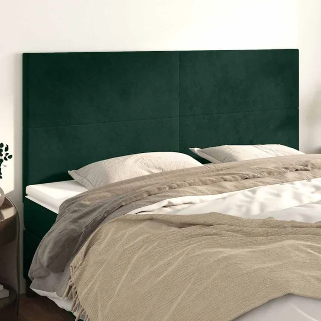 vidaXL Hoofdbord donkergroen 200x5x118/128 cm fluweel