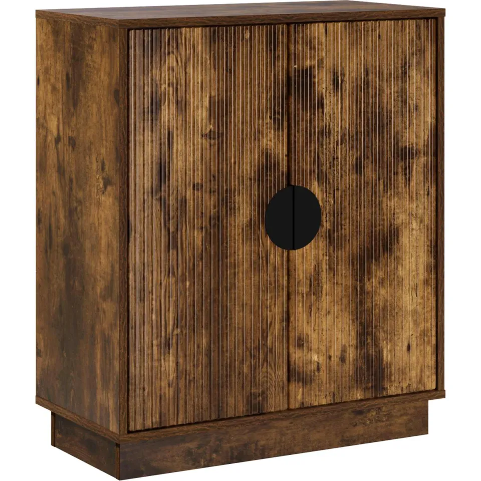 vidaXL Dressoir VENRAY Gerookt eiken 66 x 33 x 77,5 cm Bewerkt hout, foto 3