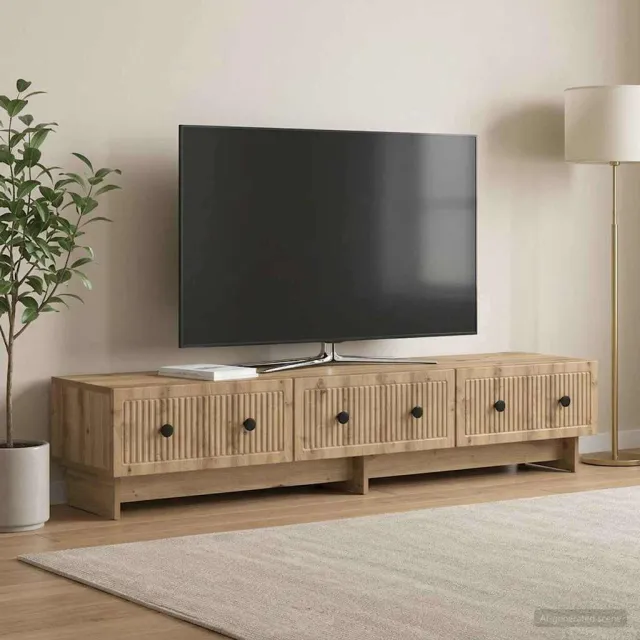 vidaXL TV-kast 147 x 34,5 x 30 cm Artisanaal eiken Bewerkt hout Bruin