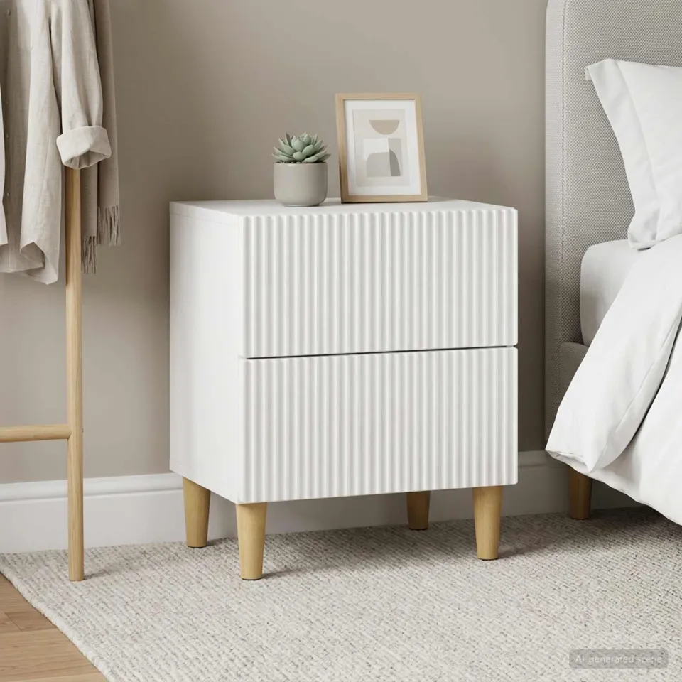 vidaXL Nachtkastje 2 st Hoogglans Wit 43 x 34,5 x 48 cm Bewerkt hout, foto 4