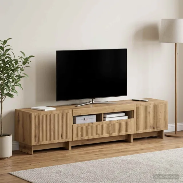vidaXL 5-delige LED TV-kast Artisanaal eiken Bewerkt hout Grijs