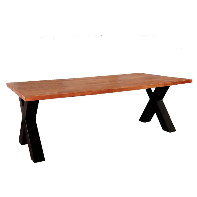 Lizzely Garden & Living Salontafel x-poot mangohout 130cm bruin Pato side table massief hout mango bijzettafel
