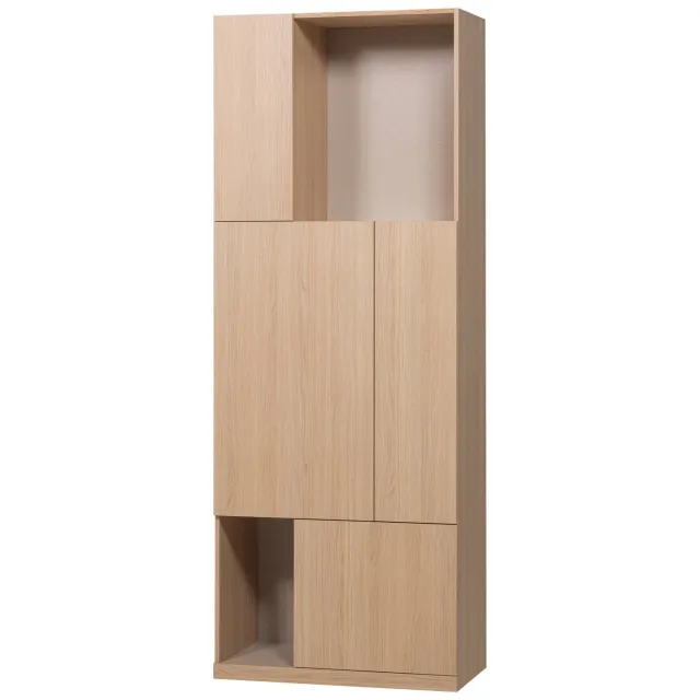 WOOOD Build Opbergkast 80 cm - Walnoot Fineer - Bruin - 215x80x41 natural