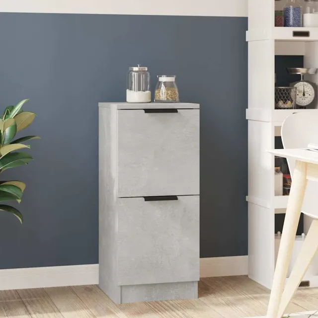 vidaXL Dressoir 30x30x70 cm bewerkt hout betongrijs grijs, foto 2