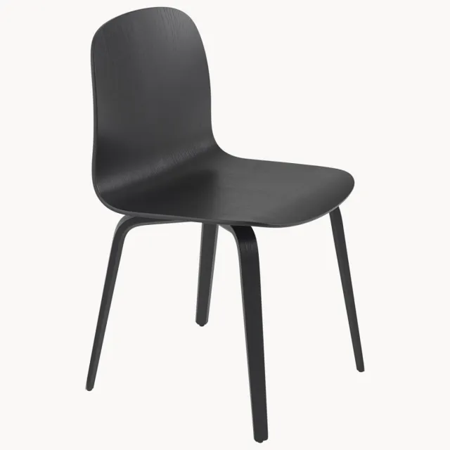 Muuto Houten eetkamerstoel Visu Zwart